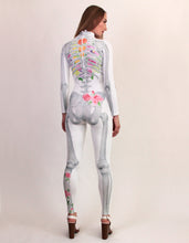 Load image into Gallery viewer, Back view of Watercolor Print Day Of The Dead Catsuit