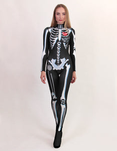 Woman Skeleton of Cats Catsuit